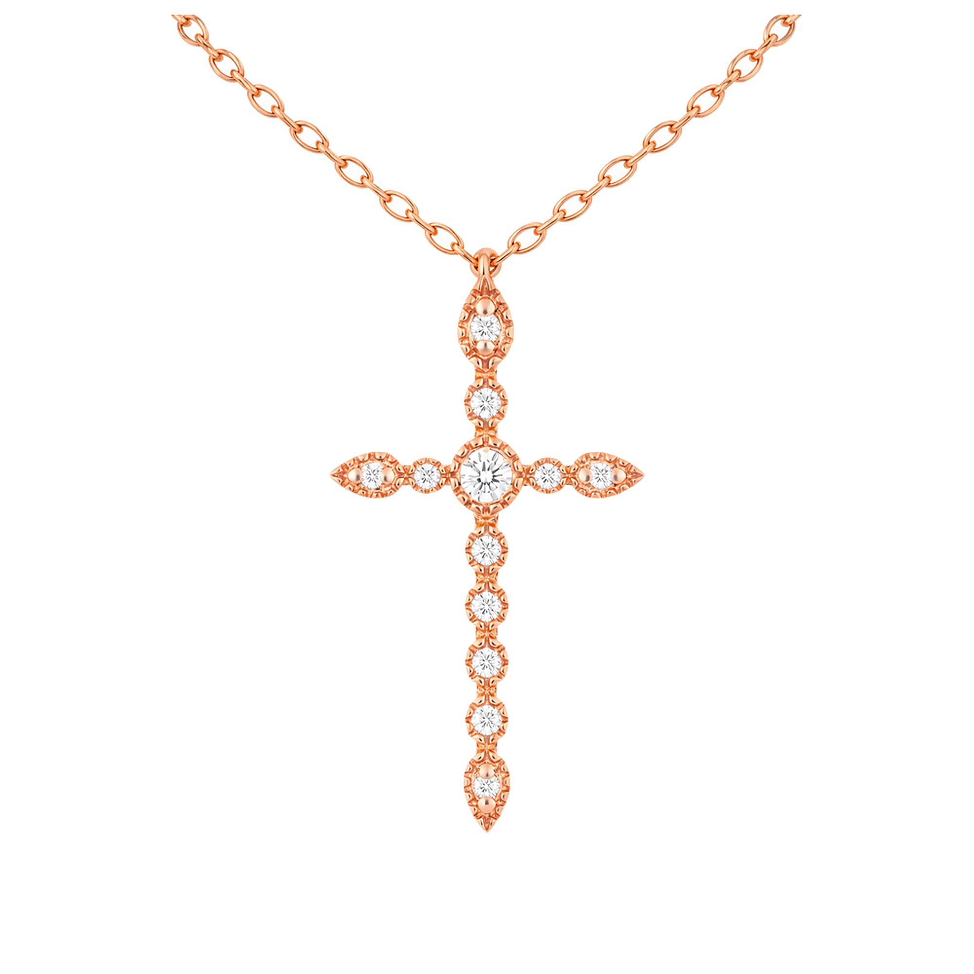 Alaya — Collier Croix Lumineuse Diamants – Image 1