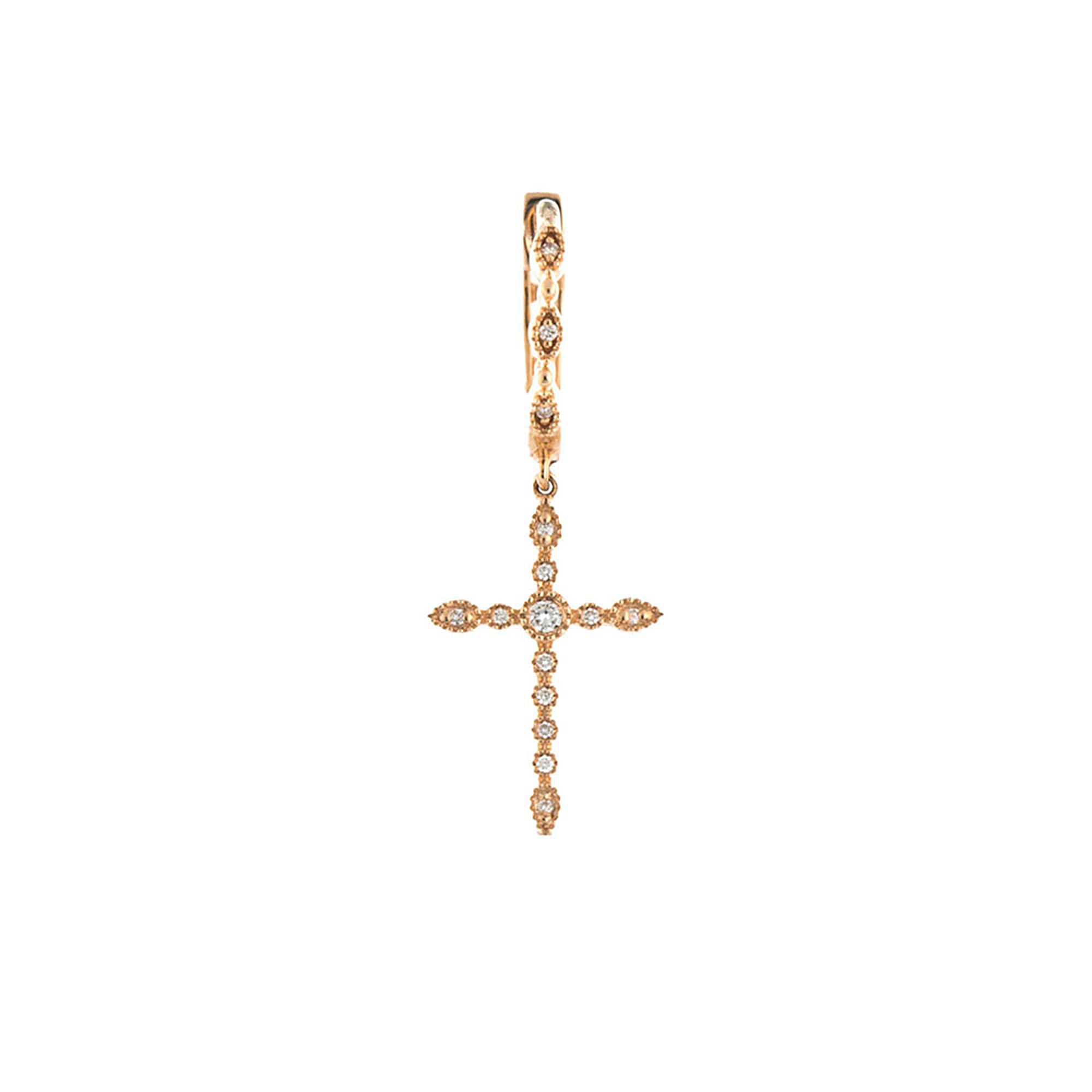 Alaya — Créoles Croix Lumineuse Diamants – Image 1