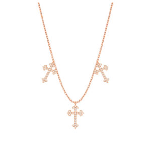 kanité — Collier Grande Croix Baroque Diamants