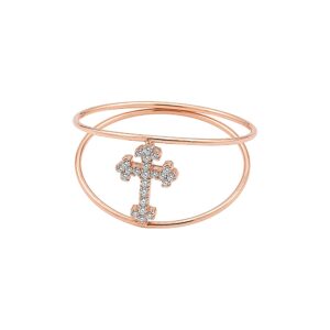 Kioja — Bague Petite Croix Baroque Diamants