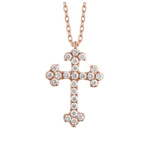 Kioja — Collier Petite Croix Baroque Diamants