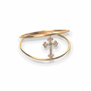 Kioja — Bague Petite Croix Baroque Diamants