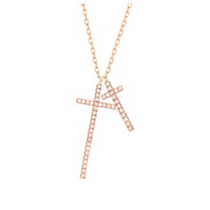 Moore — Collier Deux Croix Pendantes Diamants