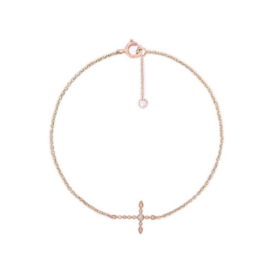 Alaya, bracelet croix en or 18 carats et diamants