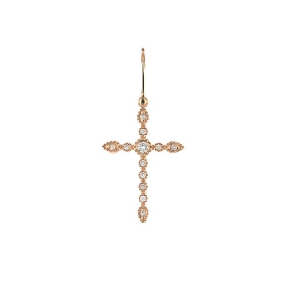 Alaya, dormeuses croix en or 18 carats et diamants
