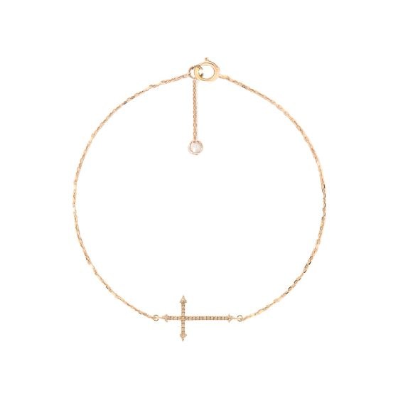 Alicia, bracelet croix en or 18 carats et diamants