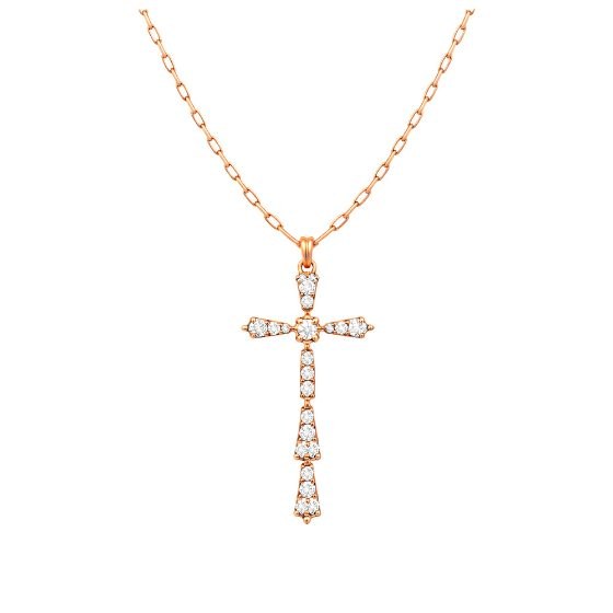 Avalon, collier croix en or 18 carats et diamants