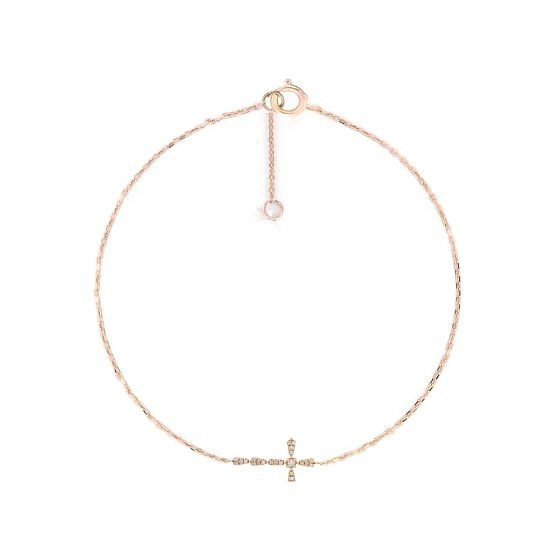 Avalon, bracelet croix en or 18 carats et diamants