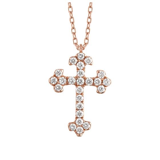 Kioja, collier croix en or 18 carats et diamants