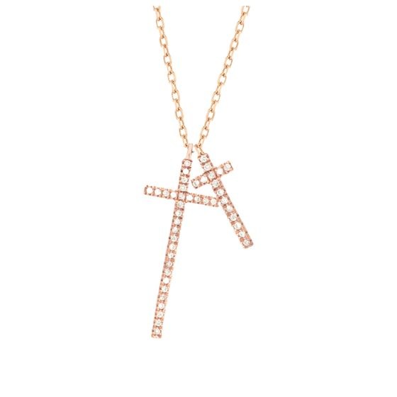 Moore, deux croix croix en or 18 carats et diamants