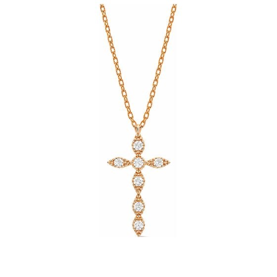 Santa, collier croix en or 18 carats et diamants