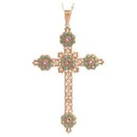 Amethist, collier croix lumineuse précieuse