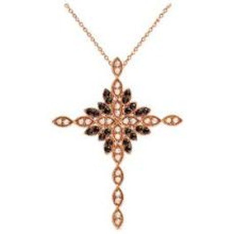 Istae, collier croix lumineuse diamants