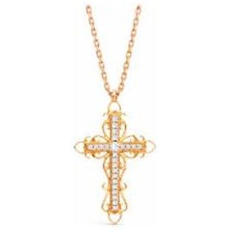 Verone, collier croix délicieuse diamants