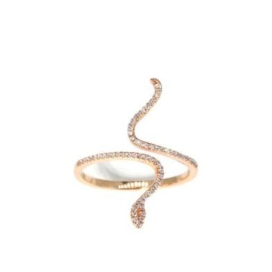 Alima, bague serpent fine pavée de diamants en or 18 carats