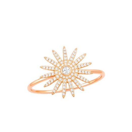 Blacksun, bague soleil en or 18 carats et diamants