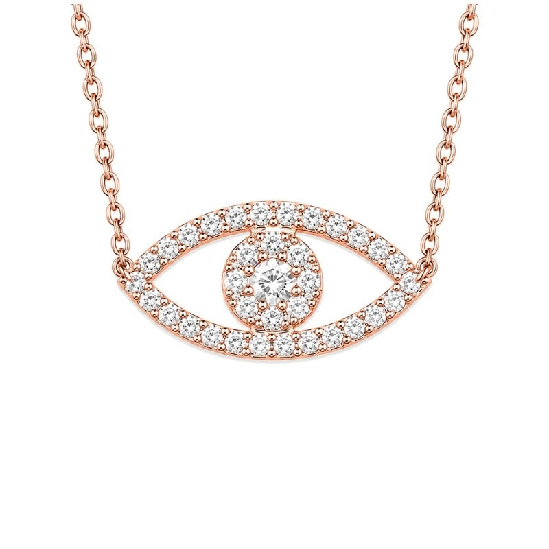 Eye, collier œil protecteur pavé de diamants